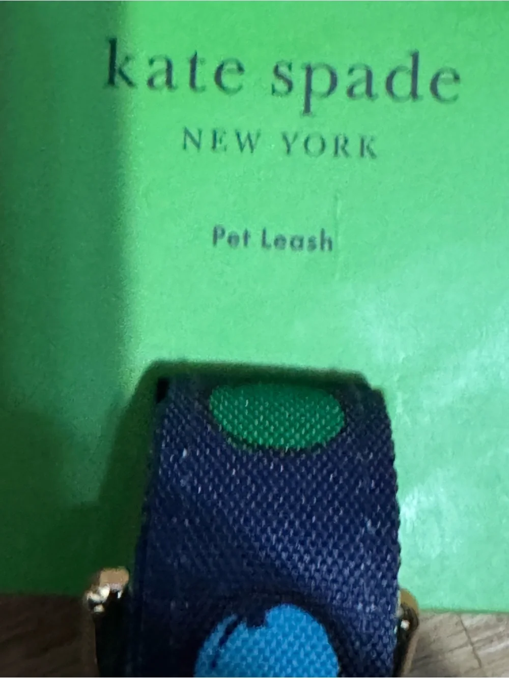 kate spade kids navy dot pet leash with multicolor circles